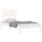 vidaXL Estructura de cama con cabecero madera maciza blanco 100x200 cm vidaXL Estructura de cama con cabecero madera maciza blanco 100x200 cm