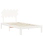 vidaXL Estructura de cama con cabecero madera maciza blanco 100x200 cm vidaXL Estructura de cama con cabecero madera maciza blanco 100x200 cm