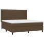 vidaXL Cama box spring colchón luces LED tela marrón oscuro 180x200cm vidaXL Cama box spring colchón luces LED tela marrón oscuro 180x200cm