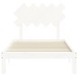 vidaXL Estructura de cama con cabecero madera maciza blanco 100x200 cm vidaXL Estructura de cama con cabecero madera maciza blanco 100x200 cm