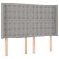 vidaXL Cama box spring colchón y luces LED tela gris claro 140x200 cm vidaXL Cama box spring colchón y luces LED tela gris claro 140x200 cm