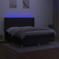 vidaXL Cama box spring colchón y luces LED tela negro 160x200 cm vidaXL Cama box spring colchón y luces LED tela negro 160x200 cm