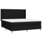 vidaXL Cama box spring colchón y luces LED tela negro 160x200 cm vidaXL Cama box spring colchón y luces LED tela negro 160x200 cm