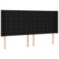 vidaXL Cama box spring colchón y luces LED tela negro 160x200 cm vidaXL Cama box spring colchón y luces LED tela negro 160x200 cm