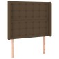 vidaXL Cama box spring colchón luces LED tela marrón oscuro 100x200cm vidaXL Cama box spring colchón luces LED tela marrón oscuro 100x200cm