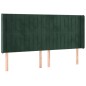 vidaXL Cama box spring colchón y LED terciopelo verde oscuro 180x200cm