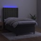 vidaXL Cama box spring colchón y LED terciopelo gris oscuro 90x200 cm vidaXL Cama box spring colchón y LED terciopelo gris oscuro 90x200 cm