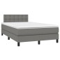 vidaXL Cama box spring con colchón tela gris oscuro 120x200 cm