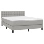 vidaXL Cama box spring con colchón tela gris claro 140x190 cm vidaXL Cama box spring con colchón tela gris claro 140x190 cm