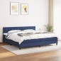 vidaXL Cama box spring con colchón tela azul 200x200 cm vidaXL Cama box spring con colchón tela azul 200x200 cm