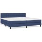 vidaXL Cama box spring con colchón tela azul 200x200 cm vidaXL Cama box spring con colchón tela azul 200x200 cm