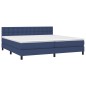 vidaXL Cama box spring con colchón tela azul 200x200 cm vidaXL Cama box spring con colchón tela azul 200x200 cm