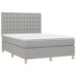 vidaXL Cama box spring colchón y luces LED tela gris claro 140x190 cm vidaXL Cama box spring colchón y luces LED tela gris claro 140x190 cm