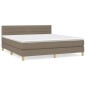 vidaXL Cama box spring con colchón tela gris taupe 180x200 cm vidaXL Cama box spring con colchón tela gris taupe 180x200 cm