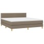 vidaXL Cama box spring con colchón tela gris taupe 180x200 cm vidaXL Cama box spring con colchón tela gris taupe 180x200 cm