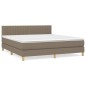 vidaXL Cama box spring con colchón tela gris taupe 180x200 cm vidaXL Cama box spring con colchón tela gris taupe 180x200 cm