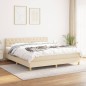 vidaXL Cama box spring con colchón tela color crema 160x200 cm vidaXL Cama box spring con colchón tela color crema 160x200 cm