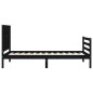 vidaXL Estructura de cama con cabecero madera maciza negro 100x200 cm vidaXL Estructura de cama con cabecero madera maciza negro 100x200 cm