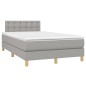 vidaXL Cama box spring con colchón tela gris claro 120x200 cm vidaXL Cama box spring con colchón tela gris claro 120x200 cm
