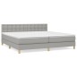 vidaXL Cama box spring con colchón tela gris claro 200x200 cm vidaXL Cama box spring con colchón tela gris claro 200x200 cm