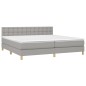 vidaXL Cama box spring con colchón tela gris claro 200x200 cm vidaXL Cama box spring con colchón tela gris claro 200x200 cm