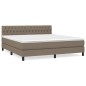 vidaXL Cama box spring con colchón tela gris taupe 180x200 cm vidaXL Cama box spring con colchón tela gris taupe 180x200 cm