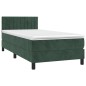 vidaXL Cama box spring con colchón terciopelo verde oscuro 90x190 cm vidaXL Cama box spring con colchón terciopelo verde oscuro 90x190 cm