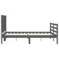 vidaXL Estructura de cama con cabecero madera maciza gris 140x200 cm