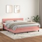 vidaXL Cama box spring con colchón terciopelo rosa 160x200 cm vidaXL Cama box spring con colchón terciopelo rosa 160x200 cm