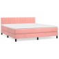 vidaXL Cama box spring con colchón terciopelo rosa 160x200 cm vidaXL Cama box spring con colchón terciopelo rosa 160x200 cm