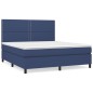 vidaXL Cama box spring con colchón tela azul 160x200 cm vidaXL Cama box spring con colchón tela azul 160x200 cm