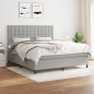 vidaXL Cama box spring con colchón tela gris claro 180x200 cm vidaXL Cama box spring con colchón tela gris claro 180x200 cm
