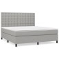 vidaXL Cama box spring con colchón tela gris claro 180x200 cm vidaXL Cama box spring con colchón tela gris claro 180x200 cm