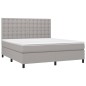 vidaXL Cama box spring con colchón tela gris claro 180x200 cm vidaXL Cama box spring con colchón tela gris claro 180x200 cm