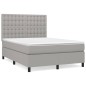 vidaXL Cama box spring con colchón tela gris claro 140x190 cm vidaXL Cama box spring con colchón tela gris claro 140x190 cm