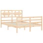 vidaXL Estructura de cama con cabecero madera maciza 140x200 cm