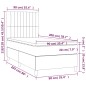 vidaXL Cama box spring con colchón tela marrón oscuro 90x200 cm