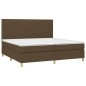 vidaXL Cama box spring con colchón tela marrón oscuro 200x200 cm vidaXL Cama box spring con colchón tela marrón oscuro 200x200 cm