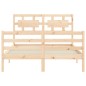 vidaXL Estructura de cama con cabecero madera maciza 140x200 cm