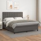 vidaXL Cama box spring con colchón cuero sintético gris 180x200 cm vidaXL Cama box spring con colchón cuero sintético gris 180x200 cm