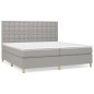vidaXL Cama box spring con colchón tela gris claro 200x200 cm vidaXL Cama box spring con colchón tela gris claro 200x200 cm