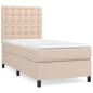 vidaXL Cama box spring con colchón cuero sintético capuchino 80x200 cm vidaXL Cama box spring con colchón cuero sintético capuchino 80x200 cm