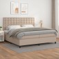 vidaXL Cama box spring con colchón cuero sintético capuchino 200x200cm