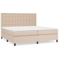 vidaXL Cama box spring con colchón cuero sintético capuchino 200x200cm