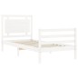 vidaXL Estructura de cama con cabecero madera maciza blanco vidaXL Estructura de cama con cabecero madera maciza blanco