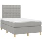 vidaXL Cama box spring con colchón tela gris claro 120x200 cm vidaXL Cama box spring con colchón tela gris claro 120x200 cm