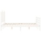 vidaXL Estructura cama de matrimonio con cabecero madera maciza blanco