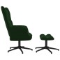 vidaXL Silla de relajación con taburete terciopelo verde oscuro vidaXL Silla de relajación con taburete terciopelo verde oscuro