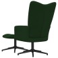vidaXL Silla de relajación con taburete terciopelo verde oscuro vidaXL Silla de relajación con taburete terciopelo verde oscuro