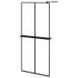 vidaXL Mampara ducha con estante vidrio ESG y aluminio negro 90x195 cm vidaXL Mampara ducha con estante vidrio ESG y aluminio negro 90x195 cm